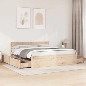 Cama sem colchão 200x200 cm madeira de pinho maciça