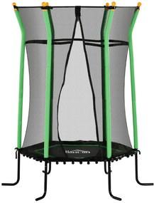 HOMCOM Trampolim para Crianças com Rede de Segurança e Estrutura de Aço para Interiores e Exteriores Carga 50kg Ø163,5x190 cm Verde