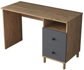 Secretária de Estudo HA109 – Nogueira e Antracite – 120x73,8x50 cm