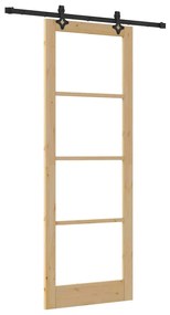 Porta Deslizante vidaXL com Conjunto de Hardware 83x232 cm Madeira Mac