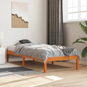 Cama sem colchão 90x200 cm pinho maciço castanho-mel