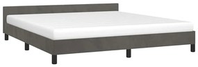 Estrutura de cama sem colchão 160x200 cm veludo cinzento-escuro