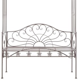 Banco de jardim 122 cm ferro antigo castanho