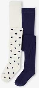 Lote de 2 collants para menina marinho