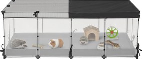 Parque para pequenos animais 144 x 74 x 57 cm, respirável com piso repelente à água, para uso interno
