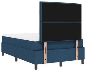 Cama Box Spring com Colchão e Luz LED Azul, 120 x 190 cm em Tecido