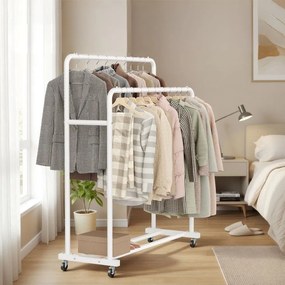 Guarda roupa aberto com rodas 46,5 x 110 x 155,5 cm Branco