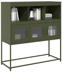 vidaXL Aparador 100,5x39x107 cm aço laminado a frio verde-azeitona