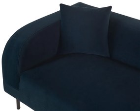Chaise longue de veludo azul escuro LE CRAU Beliani