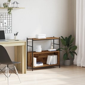 Estante de Livros vidaXL Carvalho Fumado 80x30x78,5 cm Madeira de Engenharia