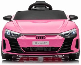 Carro elétrico para crianças Audi RS E-tron GT 12V, controlo remoto, USB / AUX, Bluetooth, bateria de lítio, luzes LED licença ORIGINAL Rosa