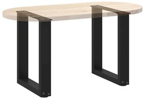 Pés para mesa de centro em formato de U, 2 peças, preto, 38x(42-43) cm