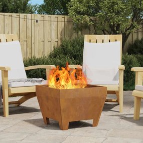 vidaXL Fire Pit Castanho 50 x 50 x 38 cm Aço corten