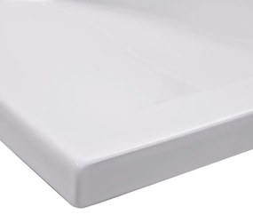 Lavatório embutido 101x39,5x18,5 cm cerâmica branco
