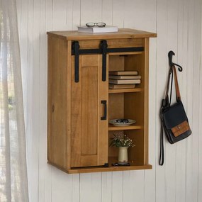 vidaXL Armário suspenso HALDEN com porta de correr 49x22,5x70 cm Pinho