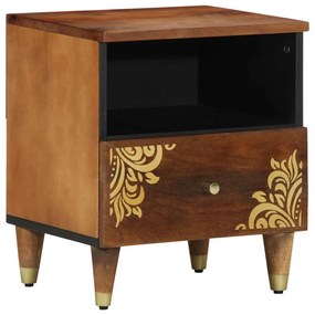 vidaXL Armário de Cabeceira com gaveta castanho mel 40 x 33 x 46 cm