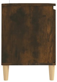 Móvel de TV pernas madeira maciça 103,5x35x50cm carvalho fumado