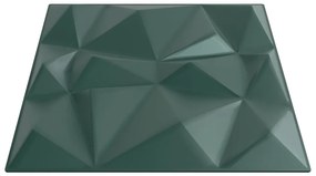 Painéis de parede 12 pcs 50x50 cm 3 m² XPS diamante verde