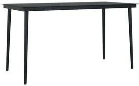 Conjunto jantar jardim 5 peças almofadas vidro vime cinzento PE