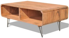 vidaXL Mesa de centro 90x55,5x38,5cm madeira paulownia maciça castanho