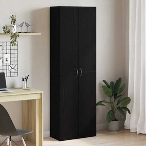 vidaXL Armário de Escritório em Carvalho Preto 60 x 32 x 190 cm, feito com madeira engenheirada.