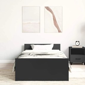 Estrutura de cama 90x190 cm derivados de madeira preto