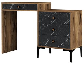 Mesa de Maquilhagem Lizbon500 – Nogueira e Preto – 124x84,7x40 cm