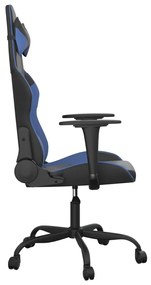 Cadeira de gaming couro artificial preto e azul