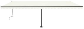 Toldo retrátil manual independente 600x300 cm cor creme