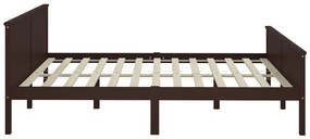 Estrutura de cama 180x200 cm pinho maciço castanho-escuro