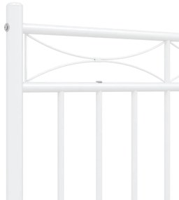 Estrutura de cama com cabeceira 140x190 cm metal branco