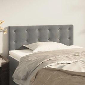 Cabeceira Cinza Claro 100x5x78/88 cm Veludo