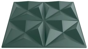Painéis de parede 24 pcs 50x50 cm 6 m² XPS origami verde