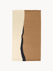 Tapete em lã kilim artesanal com franjas Soil