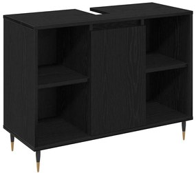 Conjunto de Móveis para Casa de Banho vidaXL 3 peças Carvalho Preto Ma