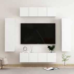 Móvel de TV de Parede Astrid de 6 Módulos - Branco - Design Moderno