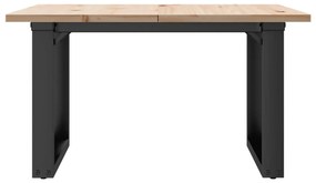 Mesa de centro estrutura em O 60x60x40 cm pinho e aço