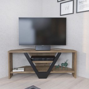 Móvel para TV Karin – Nogueira e Preto – 90x35x36,8 cm