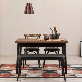 Conjunto de Mesa de Jantar Extensível Oliver – Preto – 120x77x75 cm