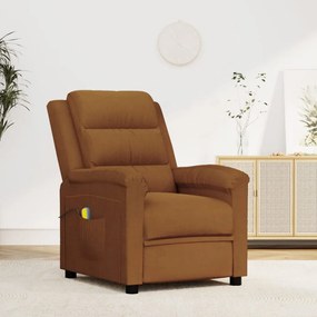 vidaXL Poltrona de massagens veludo castanho