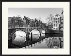 Impressão digital emoldurada Amsterdam Sunrise Reflections