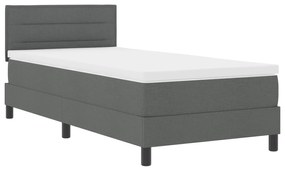 Cama Box Spring com Colchão Cinza Escuro 80x200 cm Tecido