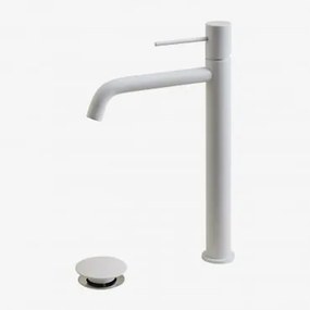 Conjunto De Torneira De Pia De Latão Click-clack E Válvula De Drenagem Orveta Branco & ↑30 Cm & Válvula Com Transbordo - Sklum