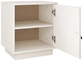 Mesa de cabeceira 40x34x45 cm madeira de pinho maciça branco