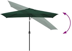 Guarda-sol 200 x 300 cm retangular verde
