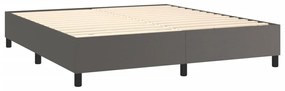 Estrutura de cama 180x200 cm couro artificial cinzento