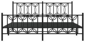 Estrutura de cama sem colchão com pés 180x200 cm preto