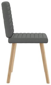 Cadeiras de jantar 6 pcs tecido cinzento-escuro