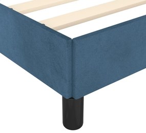 Estrutura de cama sem colchão 80x200 cm veludo azul-escuro