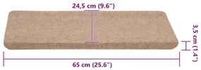 Tapetes de escada adesivos 30 pcs 65x24,5x3,5 cm bege